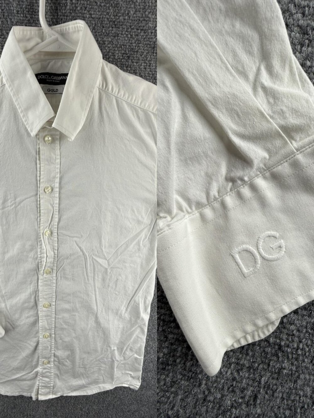 Dolce & Gabbana Gold 15.75 (40) White Button Up Shirt Long Sleeve Italy Woven
